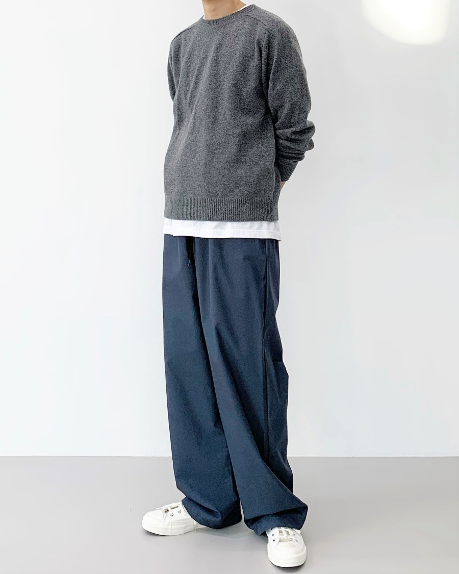 rufe twill wide pants (2color)
