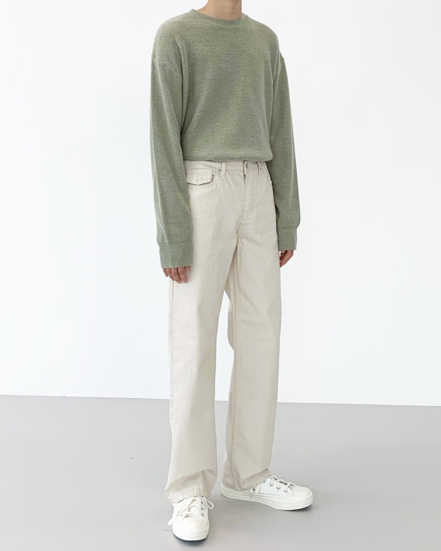 straight cotton pants (4color)