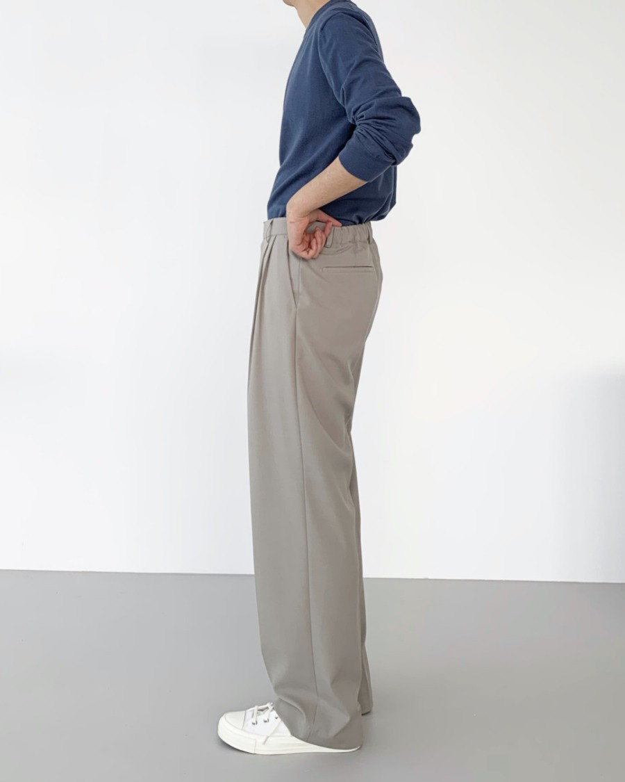 half banding wide pants (2color)