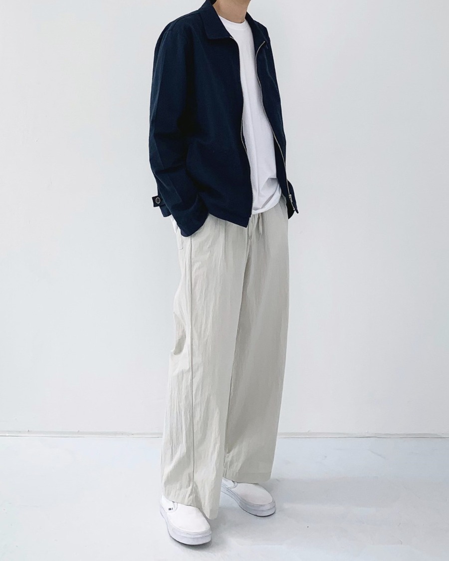 cotton nylon banding wide pants (2color) (주문폭주)