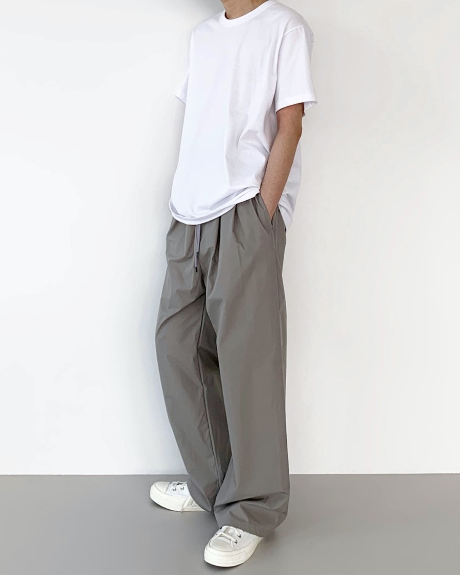 easy cotton wide banding pants (2color) (주문폭주)
