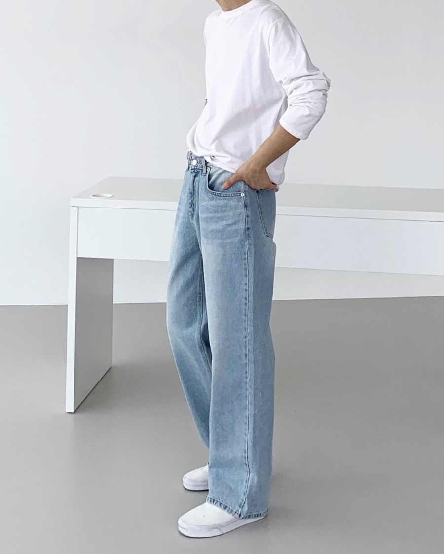 s/s light blue denim pants