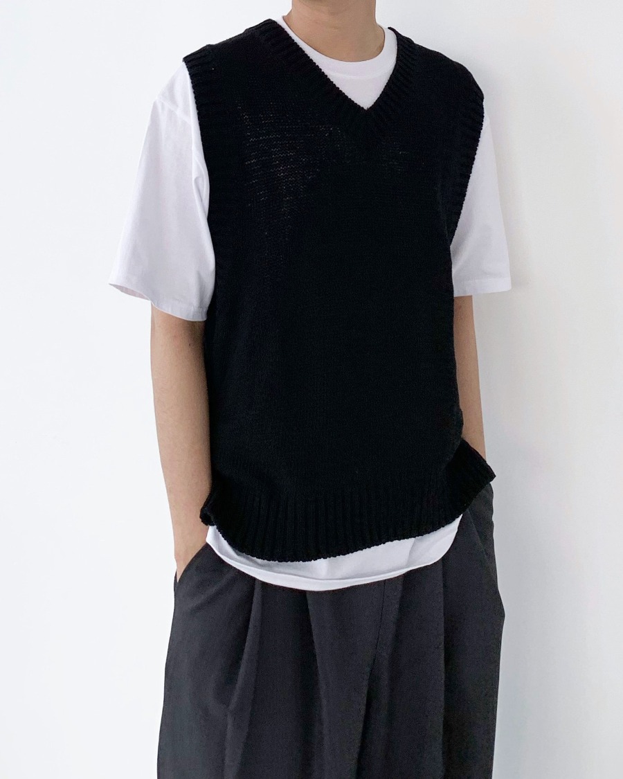 summer tape knit vest (5color)