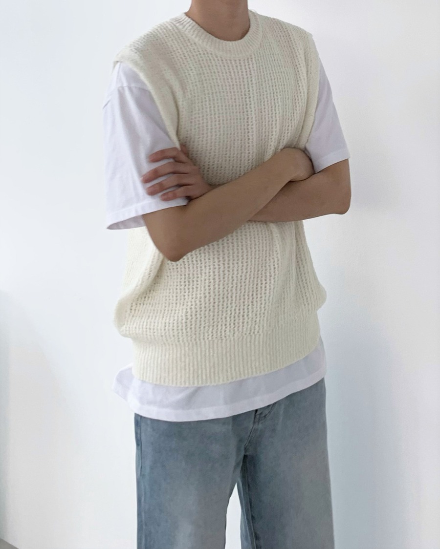 summer knit vest (3color)