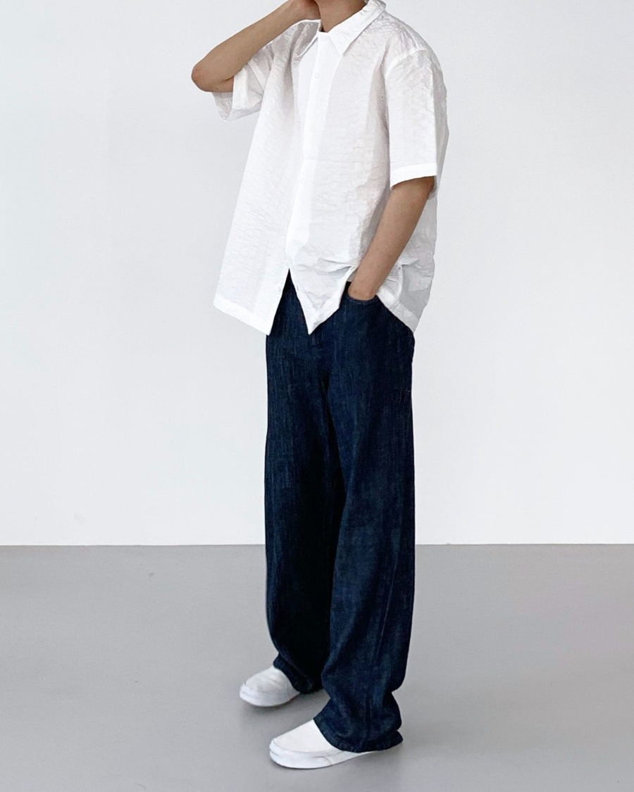 washed linen denim pants (2color)