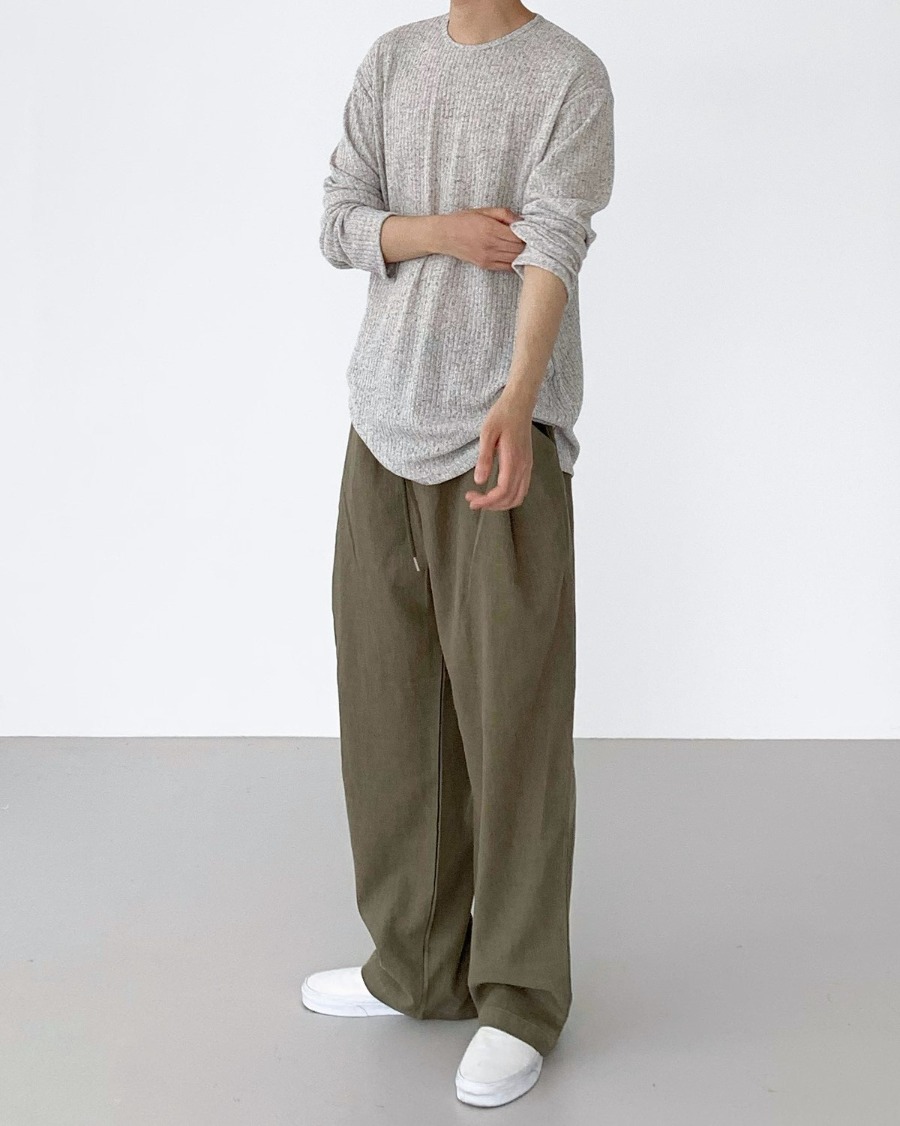 linen banding wide pants(4color)