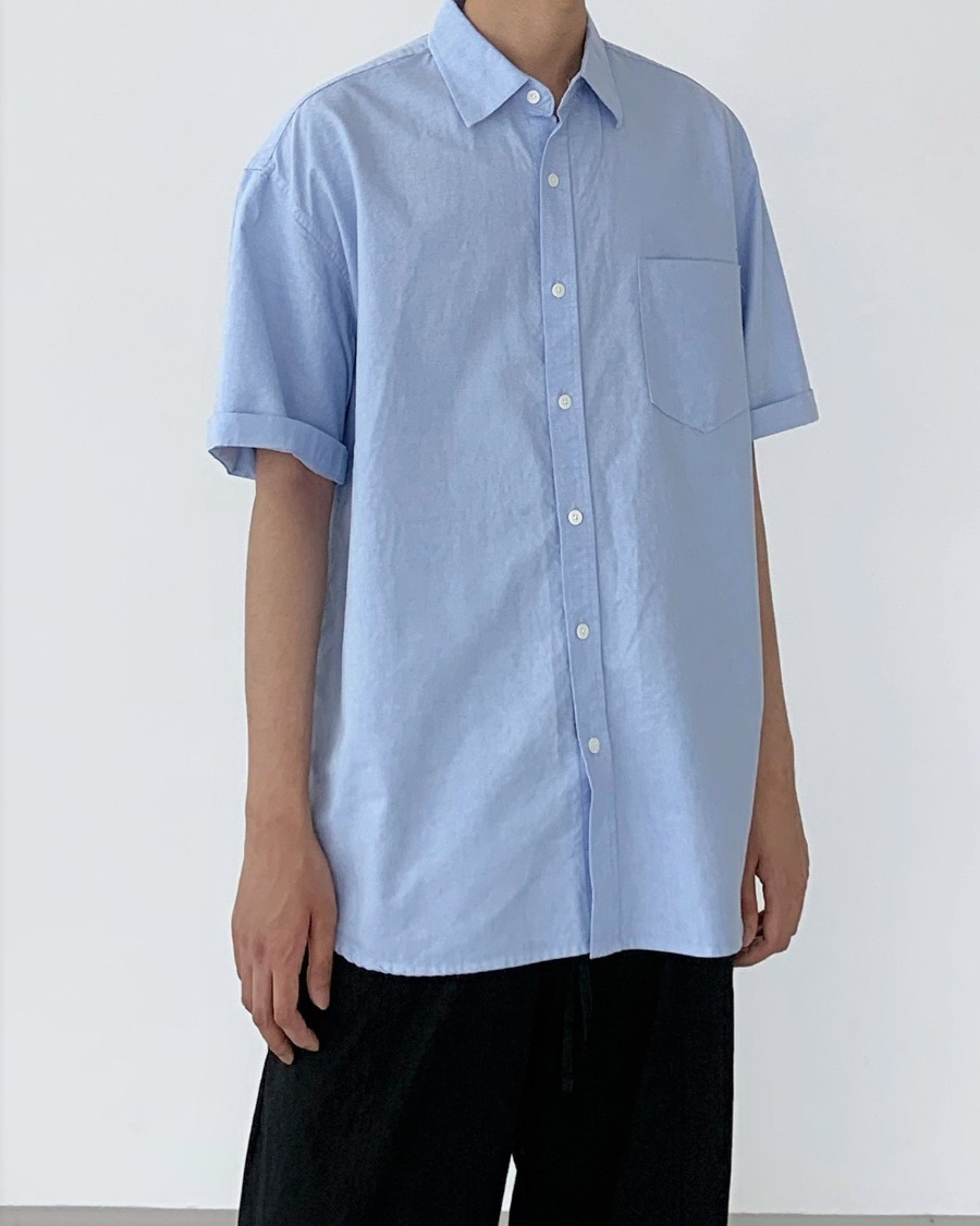 daily oxford half shirts (2color)