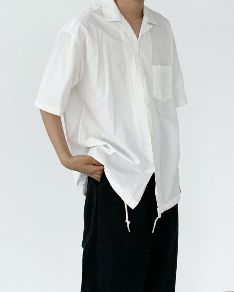 wet open collar half shirts (4color)