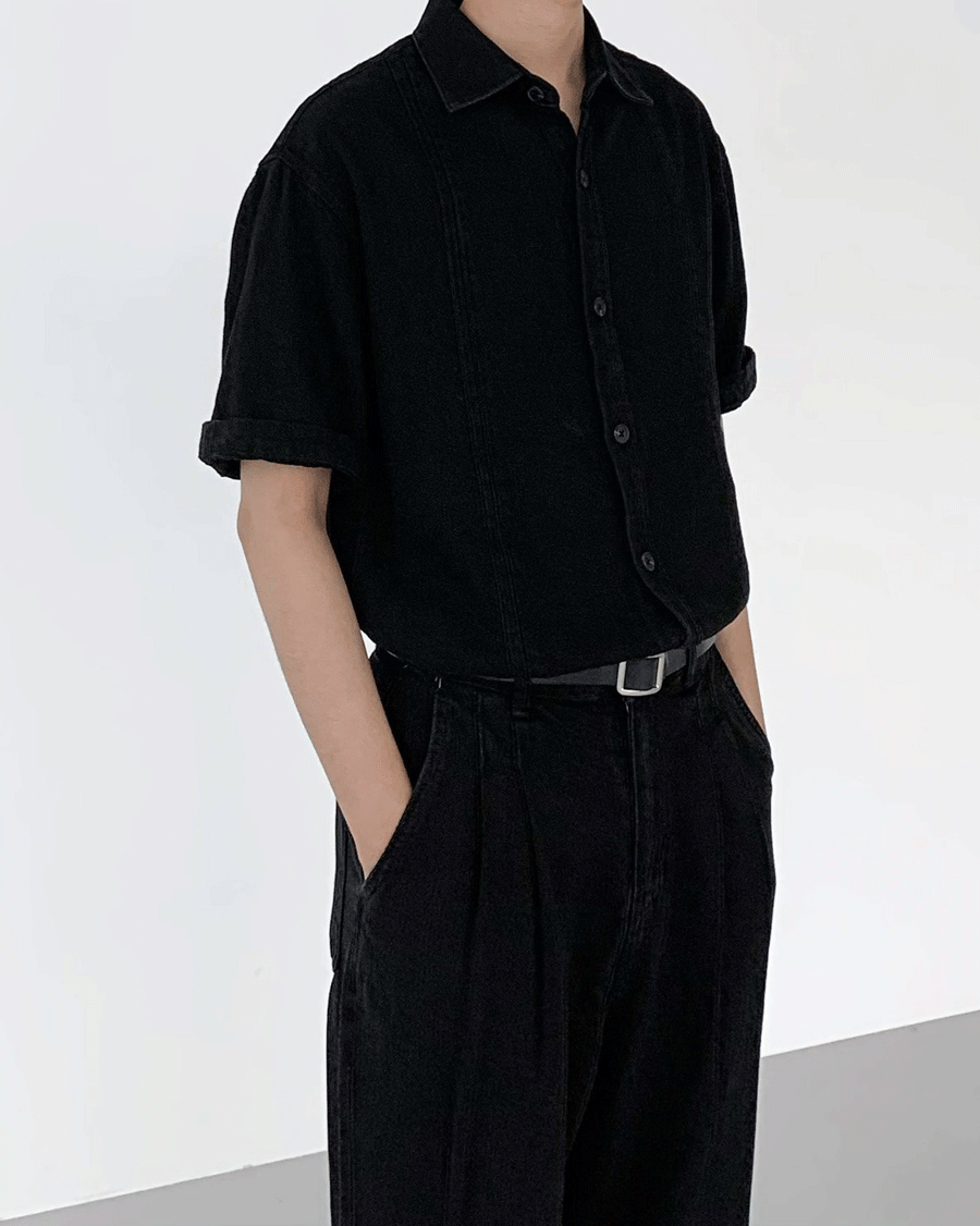 black line denim shirts (주문폭주)