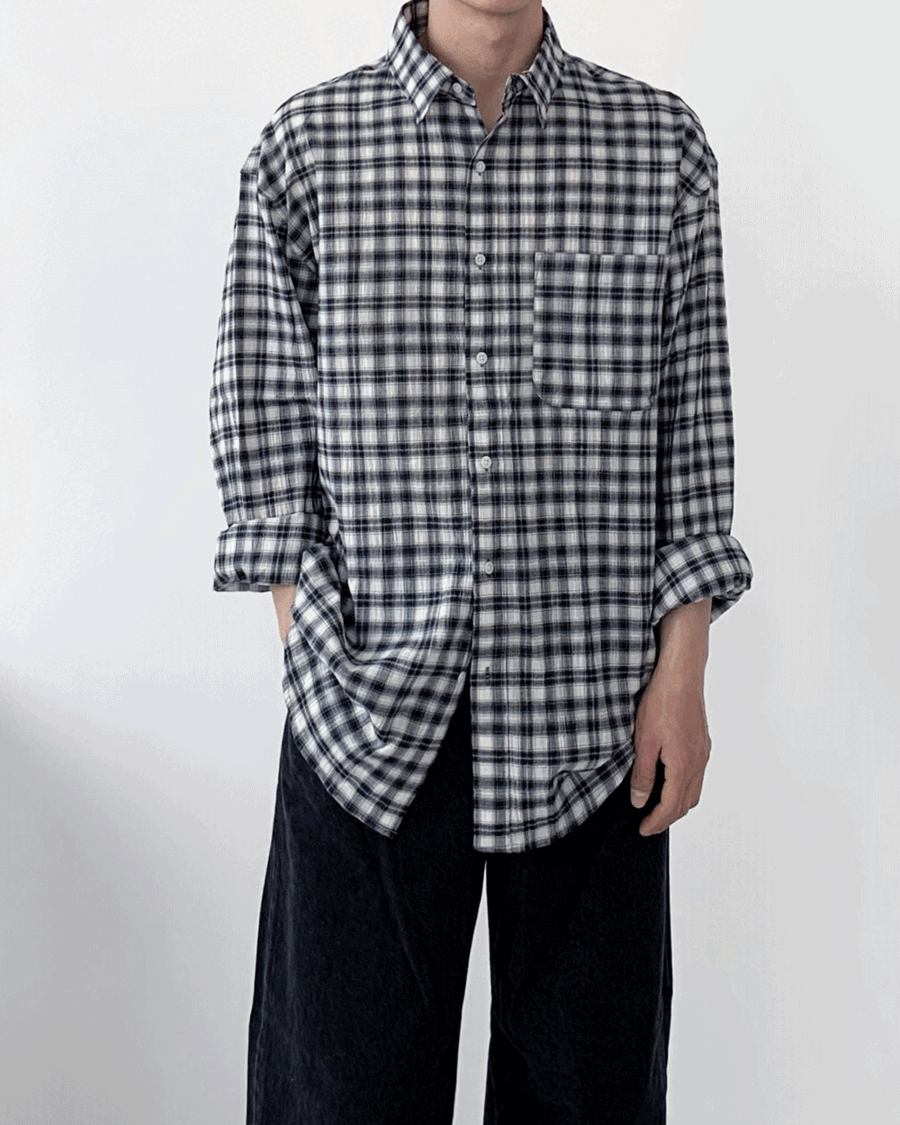 linen check shirts (2color)