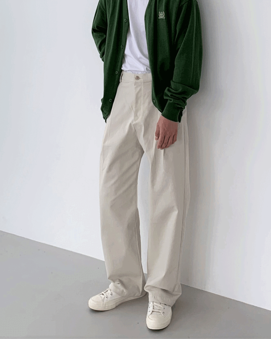 straight cotton pants (4color)