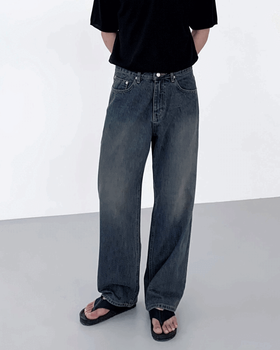 vintage denim pants (2color)