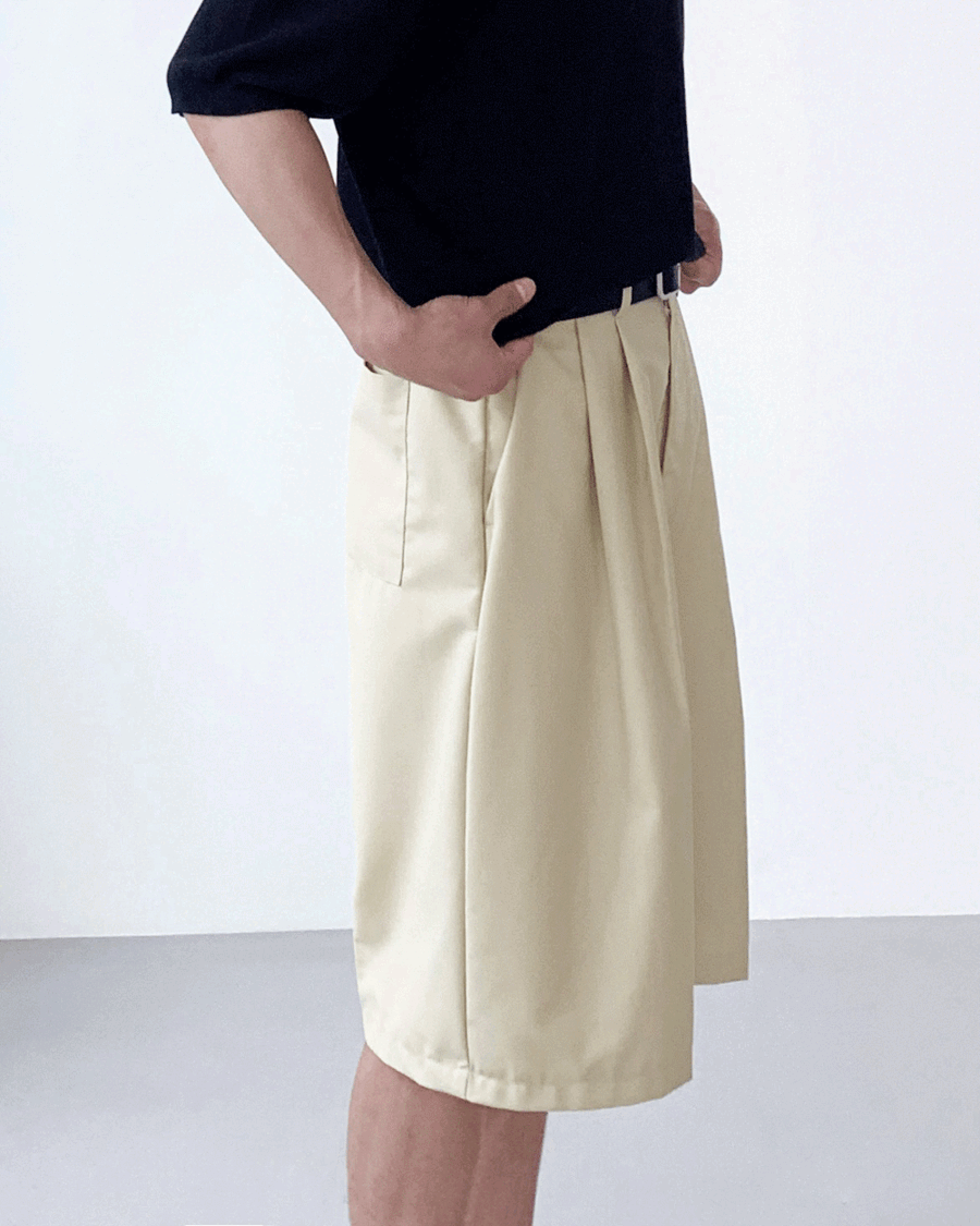 bermuda two tuck half pants (2color)